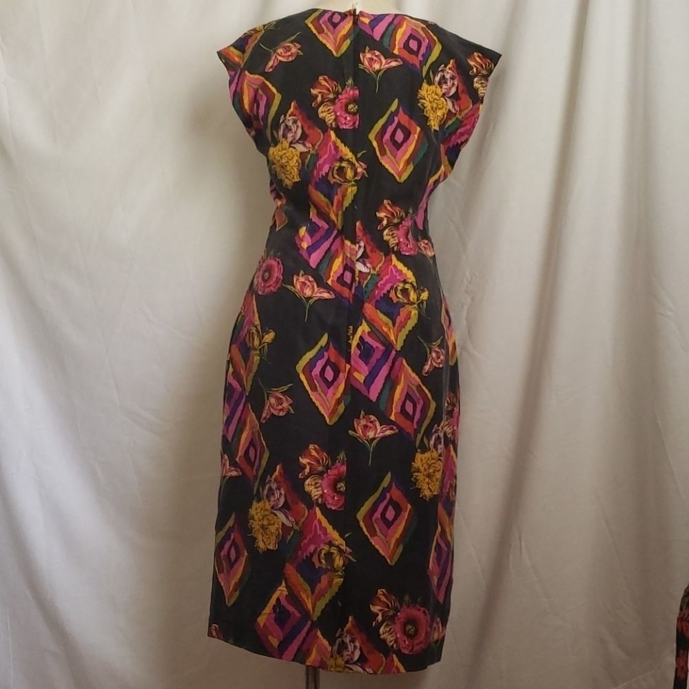 PAT ARGENTI Vintage 100% Silk Floral Dress Sz 4 - Picture 3 of 5